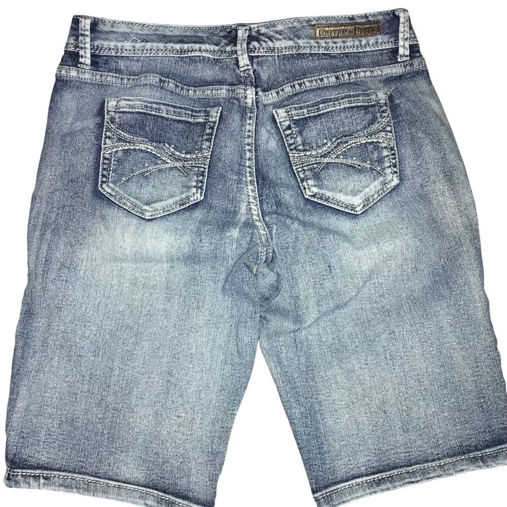 Rhythm in Blues Bailey Womens Denim Bermuda Shorts Blue Size 8 Stretch - Picture 2 of 6